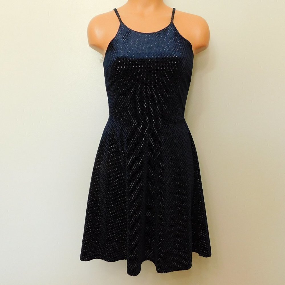 A109 rosie harlow sparkle halter neck skater dress